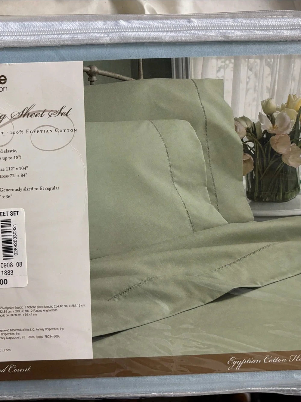 Jc Penny home collection Blue Mist Egyptian Cotton 4pc Sheet Set